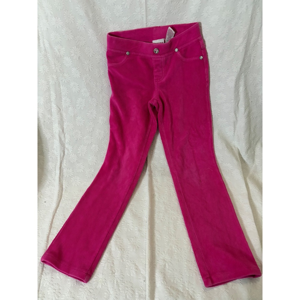 Sonoma Girls Pink Corduroy Pants Barbiecore Y2K Kid Rhinestone Pockets Size 6X